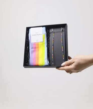 Dāvanu komplekts Varavīksne, zeķes ar varavīksi, brīļļu ķēdīte varavīksnes krāsās