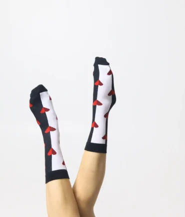 Zeķes ar sirsniņām, melnbaltas