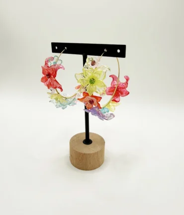 Auskari "Tropu ziedi" krāsaini