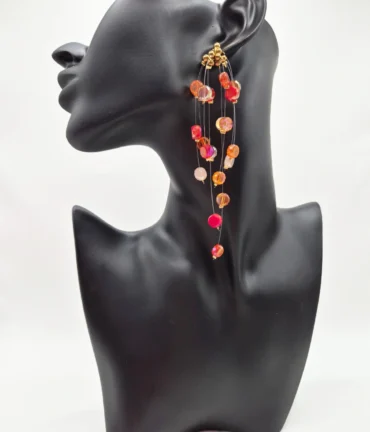 Auskari "Kosmoss" (dažādās krāsās) ar zelta krāsas furnitūru