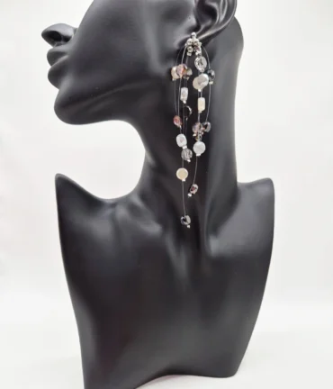 Auskari "Kosmoss" (dažādās krāsās) ar sudraba krāsas furnitūru